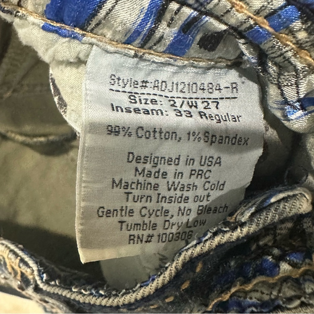 Adiktd Bootcut Jeans Womens Mid Rise‎ Embellished Stretch Blue Denim 2/w27 - Picture 8 of 8